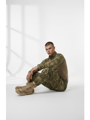 Attack Erkek Tactical Kamuflaj Takım Askeri Combat Tişört + Kargo Pantolon Outdoor Airsoft Set