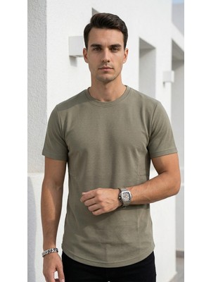 Plus Scorpion Erkek Slim Fit Basic Tişört – Esnek, Terletmeyen Pike Dokulu Kumaş