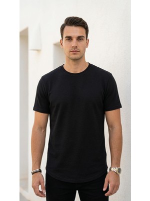 Plus Scorpion Erkek Slim Fit Basic Tişört – Esnek, Terletmeyen Pike Dokulu Kumaş