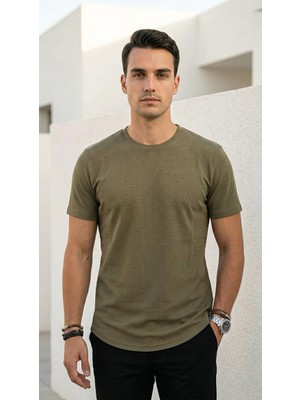 Plus Scorpion Erkek Slim Fit Basic Tişört – Esnek, Terletmeyen Pike Dokulu Kumaş