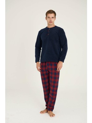 Kly Erkek Lacivert Uzun Kol Polar Pijama Takımı 7304