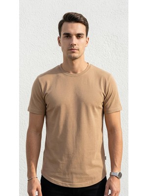 Plus Scorpion Erkek Slim Fit Basic Tişört – Esnek, Terletmeyen Pike Dokulu Kumaş