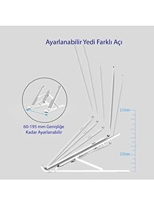 Nacario Laptop Bilgisayar Standı Notebook Özel Yükseltici Stand Tablet Tutucu Ayarlı Metal Metal Stand