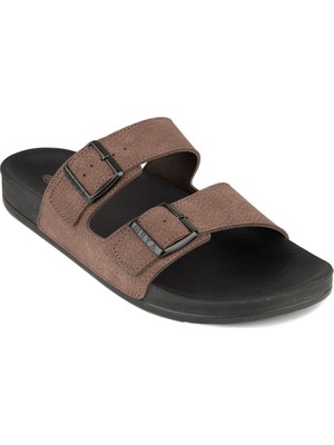 Muya , 31410-NOVA , Desenli Kahve , Anatomik Taban, Şık, Ultra Hafif, Günlük Erkek Terlik,