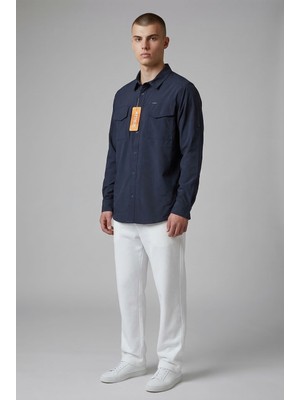 Attack Erkek Uzun Kollu Gömlek Slim Fit Kargo Cepli Pamuklu Günlük & Outdoor Gömlek