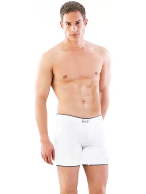MiraLive Beyaz Mı Emay 2108 Seamless Uzun Erkek Boxer