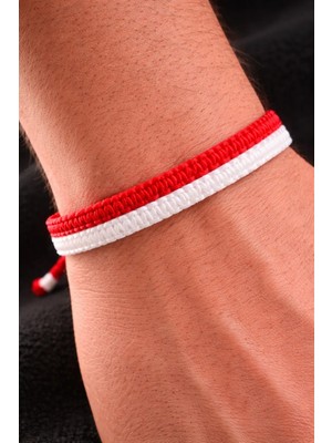 Crystal Atelier 2'li Kırmızı Beyaz Türkiye Milli Takım Örgü Bileklik, Türkiye Spor Renkleri Taraftar Bilekliği, Makrome Bileklik, Erkek Hediyesi, Maç Aksesuarı, Ip Bileklik, Taraftar Bileklik