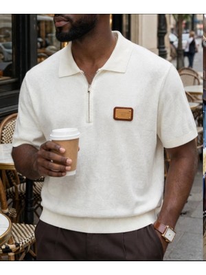 Dolce & Gabbana Luxury Collection  Fermuarlı Polo Yaka Triko – Premium Erkek T-Shirt