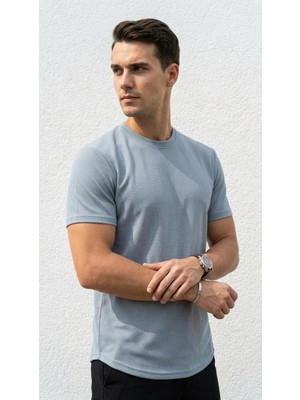 Plus Scorpion Erkek Slim Fit Basic Tişört – Esnek, Terletmeyen Pike Dokulu Kumaş