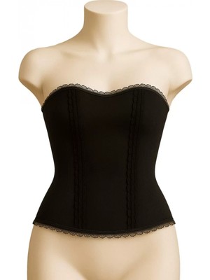 MiraLive Siyah Mı Emay 9155 Fırfırlı Terletici Büstiyer