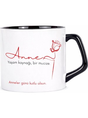 Masalsı Concept Anneler Günü Hediyesi Anne Yazılı Minimal Tasarım Şık Kupa Anneye Anlamlı Hediye