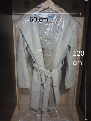 Yiğit Ticaret 15'li Askılı Elbise Kaban Mont Ceket Naylon Poşeti 60 x 120 cm Şeffaf Koruma Kılıfı