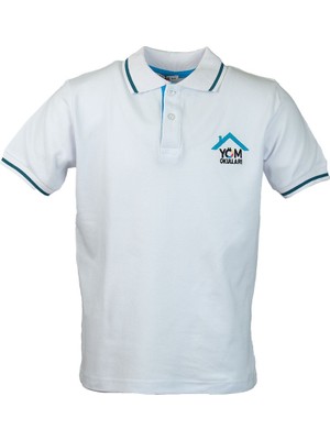 Yöm Okulları Kısa Kol Polo Yaka T-Shirt Beyaz Xl