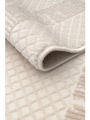 Ecosia NEHIR34 %100 Akrilik Krem-Bej-Vizon Parlak Makine Yolluk Mutfak Koridor Salon Yatak Odası Halı