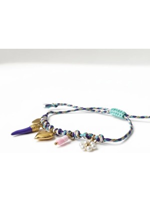 Cesicey Çelik Summer Charms Mor Bileklik Altın Renk