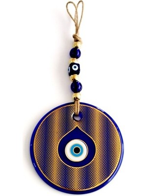 Akinco Altın Sarısı Yaldızlı Damla Göz Modelli Cam Duvar Süsü