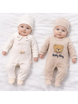 Yeni Doğan Erkek Bebek 0/3-3/6 Ay Baby Boy 2li Tulum Seti ve Müslin Battaniye Takım (5 PARÇADAN OLUŞUR)