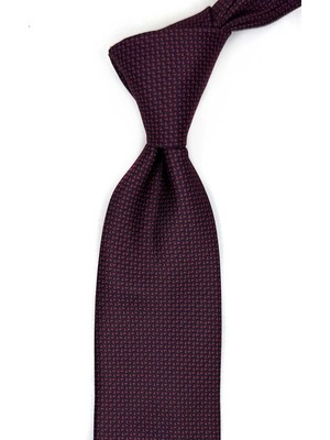 Kravatkolik Kırmızı - Siyah Nokta Desen Mendilli Klasik Kravat KK13510