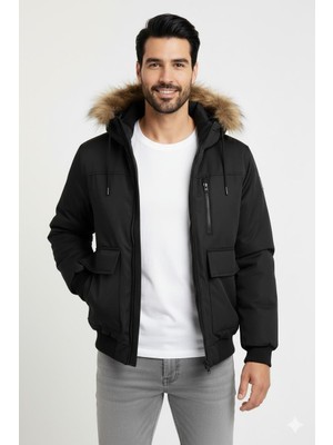 Jack & Jones Jjcharlıe Detachable Faux Fur Bomber Erkek Mont Siyah 12279474