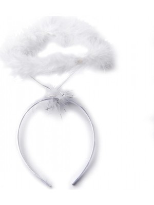 MiraLive Beyaz Otrişli Tüylü Esnek Yapı Melek Haresi Melek Tacı (K95)