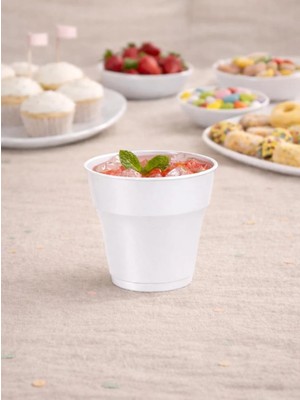 Parti Adresi Kristal Plastik Bardak Meşrubat Bardağı Beyaz 25'li