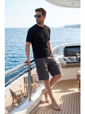 Buratti Normal Kalıp Kargo Cepli Lastikli Bel Bermuda Şort Erkek Şort 693263