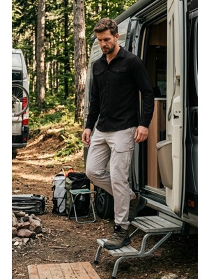 Buratti Treaking ve Su Itici Klasik Yaka Uzun Kollu Cepli Gömlek Erkek Gömlek 693821