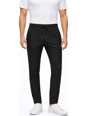 Yazı Erkek Regular Kesim Beli Bağlamalı Büyük Beden Casual Jogger Pantolon 7602