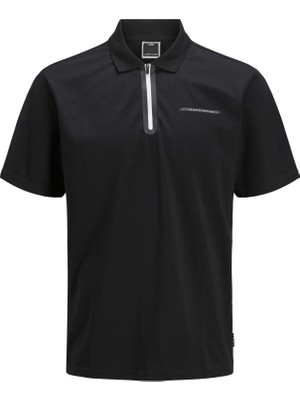Jack & Jones Jcofusıon Pike Polo Yaka Black Erkek Tişört 12273127