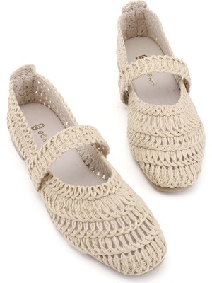 Gönderi(r) Kadın Bej  Örgülü Mary Jane Babet