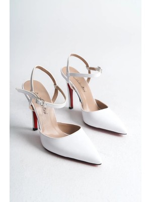 Ayakkabı Ateşi Kadın Tek Baret Inde Topuklu Ayakkabı Sammie Beyaz Rugan