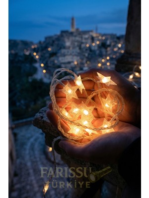 farissu 5 Metre Fişli Yıldız Peri LED Işık - Gün Işığı Dekoratif Aydınlatma - Tak Çalıştır Süs Lambası