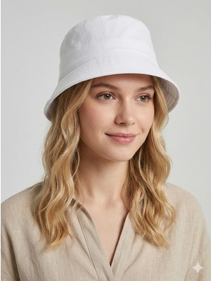 Gonca Şapka Yazlık Bucket Model Pamuklu Gabardin Kumaş Kova Şapka