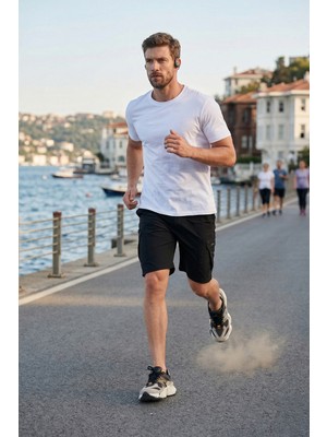 Buratti Normal Kalıp Kargo Cepli Lastikli Bel Bermuda Şort Erkek Şort 693263