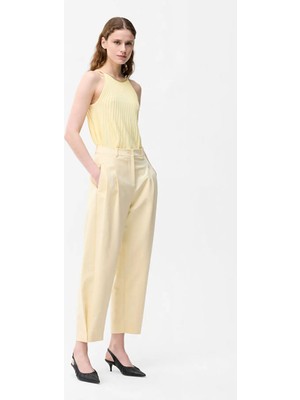 Adl Düğme Detaylı Pileli Pantolon Sarı 15346244000