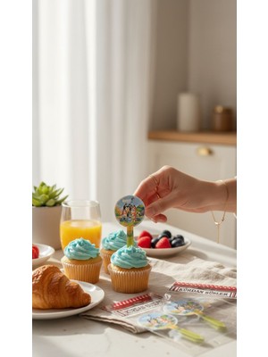 Cadde Süs Bluey Temalı Yeni Nesil Pasta Üstü Karakter Set Süs 10'lu