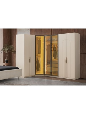 Doressa Falun Reflekte Camlı Köşe Gardırop