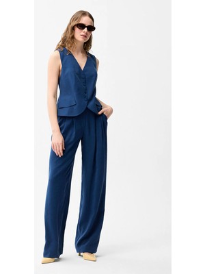 Love My Body Beli Lastikli Pantolon Lacivert 153L9977000