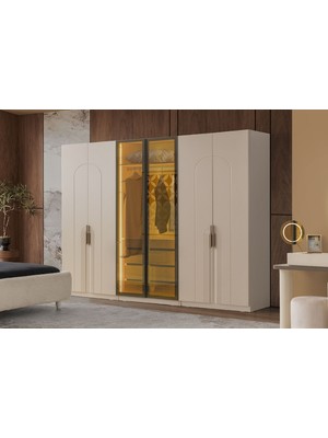 Doressa Falun 6 Kapılı Reflekte Camlı Gardırop