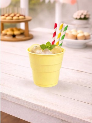 Parti Adresi Plastik Bardak Krem Renk 25'Li