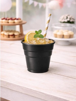 Parti Adresi Plastik Bardak Siyah Renk 25'Li