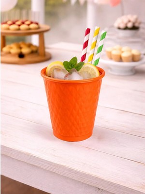 Parti Adresi Plastik Bardak Turuncu Renk 25'Li