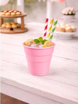 Parti Adresi Plastik Bardak Pembe Renk 25'Li