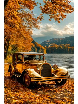 Aden Dijital Manzara Klasik Araba Kanvas Tablo