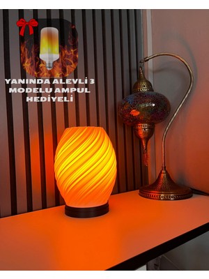 Kumsar Aydınlatma Kıvrımlı Şık Tasarım Abajur Modeli