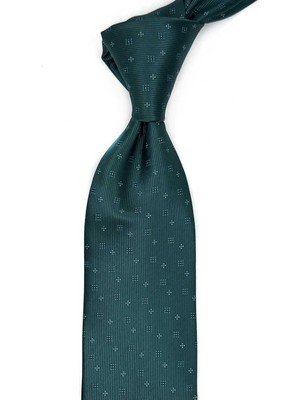 Kravatkolik Yeşil Küçük Desen Mendilli Klasik Kravat KK13489