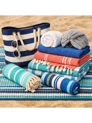 Bilmar Yazlık Plaj Seti Hasır + Çanta + Havlular 6 Parça