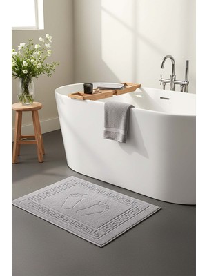 Gri Greek %100 Pamuklu Ayak Havlusu 50x70 cm