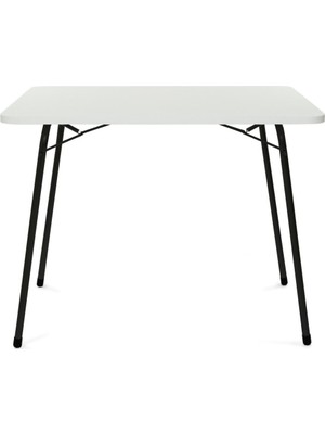 Bofigo Beyaz Katlanır Masa Ahşap Metal 60X80 Cm Balkon Bahçe Piknik İçin Fonksiyonel Tasarım