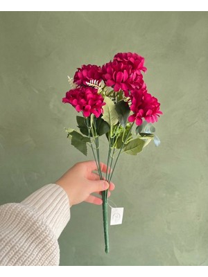 Bakburaya Yapay Çiçekçilik Şimşir Aranjmanlı 7 Dallı Mürdüm Yapay Ortanca Dekorasyon Çiçeği